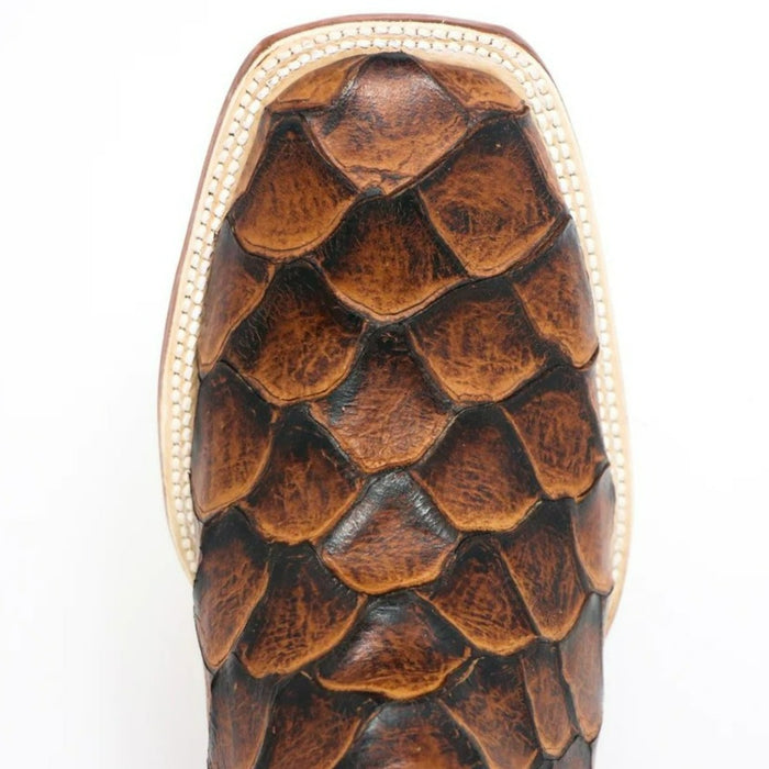 Men's Dillon Print Monster Fish Square Toe Boots Cognac - 6