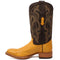 Men's Genuine Full Quill Ostrich Square Toe Boots Buttercup