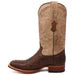 Men's Genuine Full Quill Ostrich Square Toe Boots Cherry Wood - 6