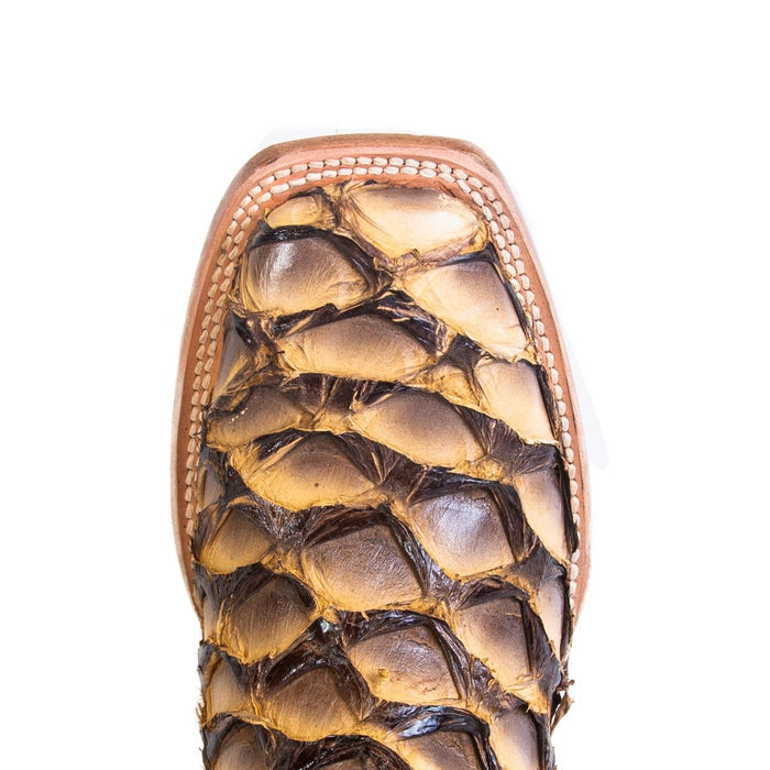 Men's Genuine Monster Fish Square Toe Boots Antique Saddle - 6