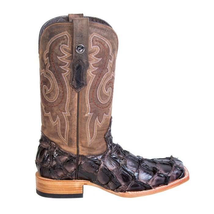 Men's Genuine Monster Fish Square Toe Boots Black Cherry - 6