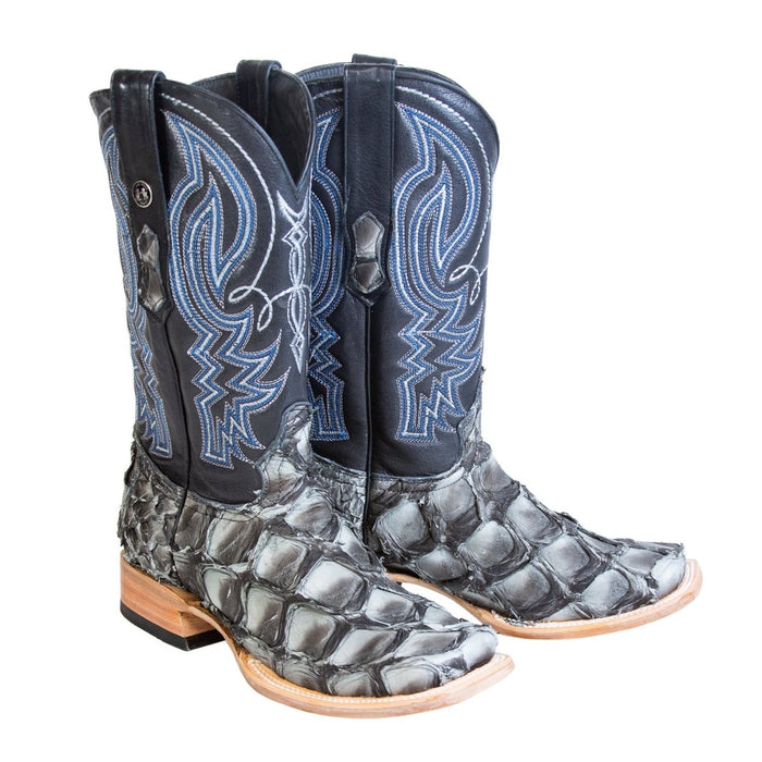 Men's Genuine Monster Fish Square Toe Boots Blue - 6