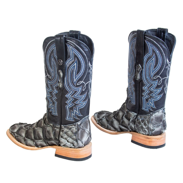 Men's Genuine Monster Fish Square Toe Boots Blue - 6