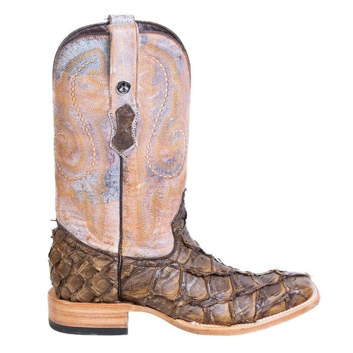 Men's Genuine Monster Fish Square Toe Boots Brown - 6