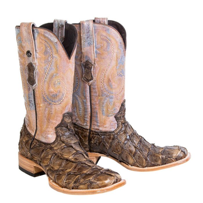 Men's Genuine Monster Fish Square Toe Boots Brown - 6