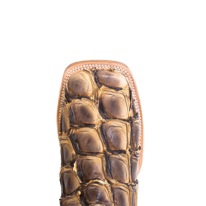 Men's Genuine Monster Fish Square Toe Boots Brown - 6