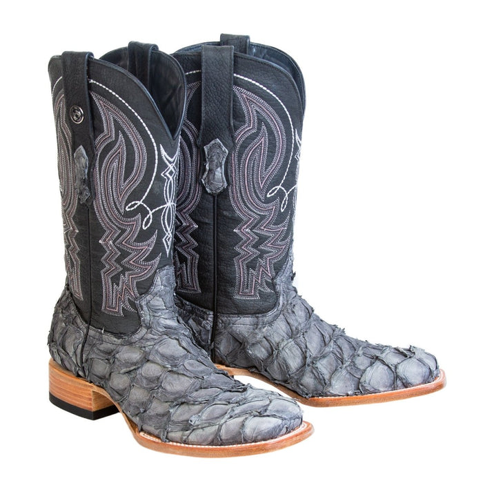 Men's Genuine Monster Fish Square Toe Boots Grey - 6