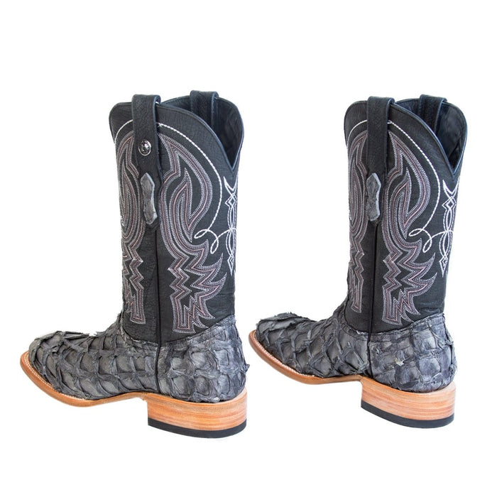 Men's Genuine Monster Fish Square Toe Boots Grey - 6