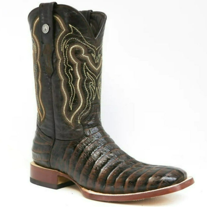 Tanner Mark Men's Beau Python Print Square Toe Boots Brown - 6