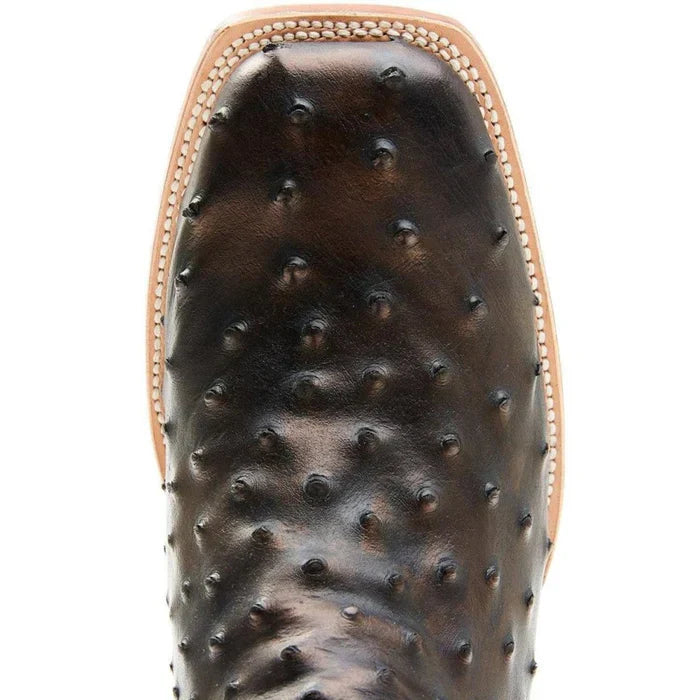 Men's Cahill Print Ostrich Square Toe Boots Black - 6.5