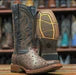 Men's Print Ostrich Square Toe Boots Brown - 6.5