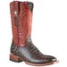 Men's The Bandit Print Caiman Tail Square Toe Boots Chocolate - 6.5