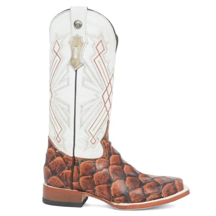 Women's 'Rita Ballou' Ostrich Print Square Toe Boots Black - 6