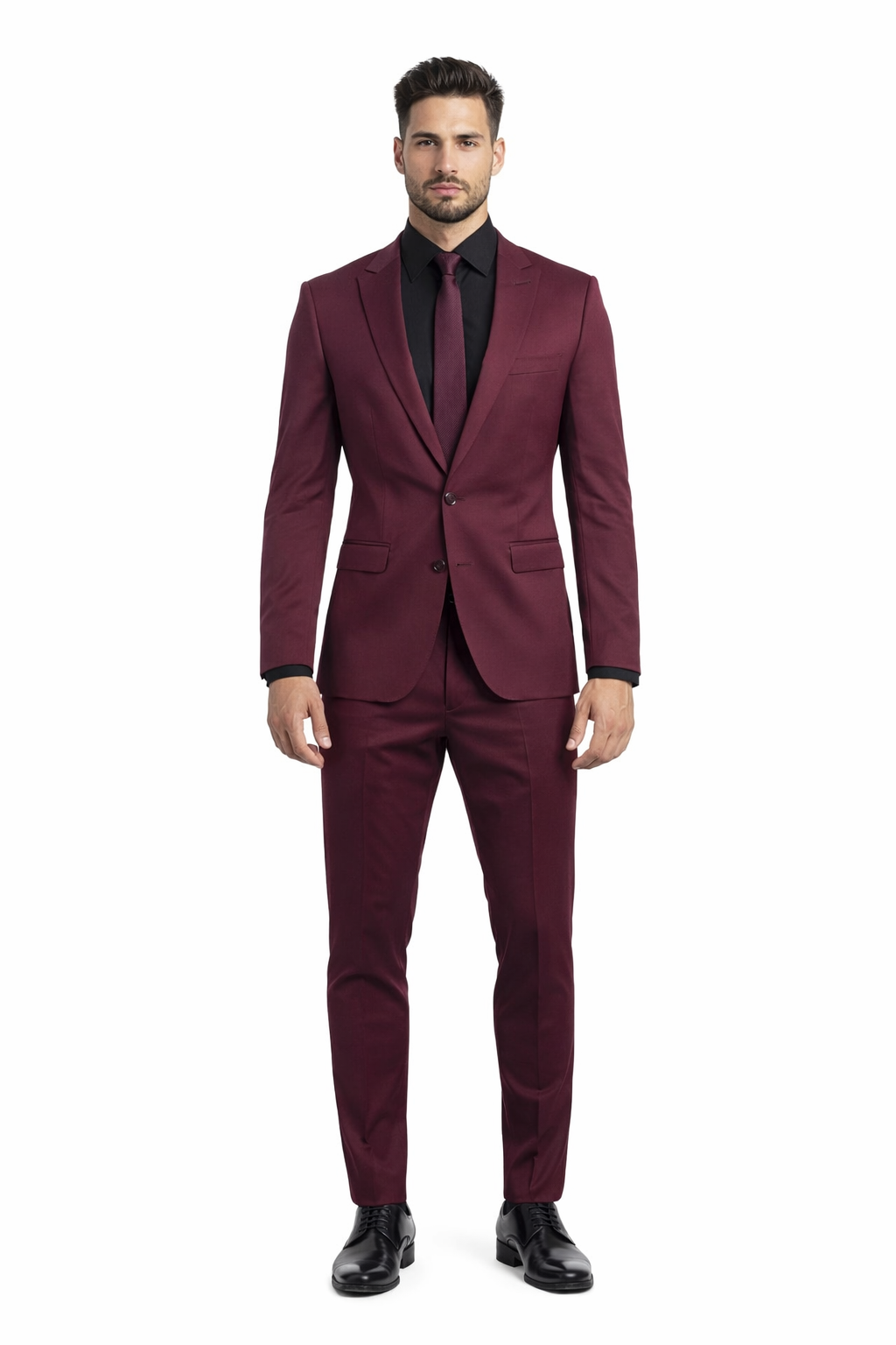 Tazio Men's 2pc Skinny-Fit Suit in black - Bold Colors