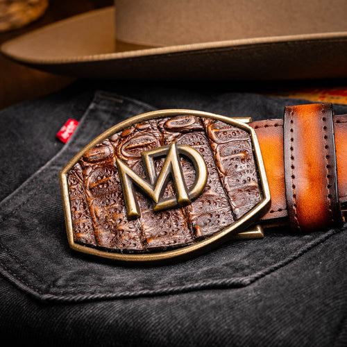 Marco Di Milano Texas Belt: Aged Brown Leather Luxury Shoe