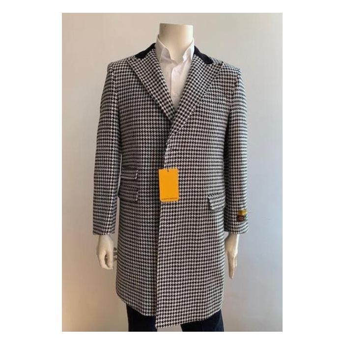 Mens Chesterfield Black Overcoat - Coat Size 38