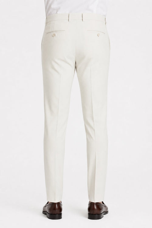 Offwhite Flat Front Wool Dress Pant 2560 by Tiglio Luxe