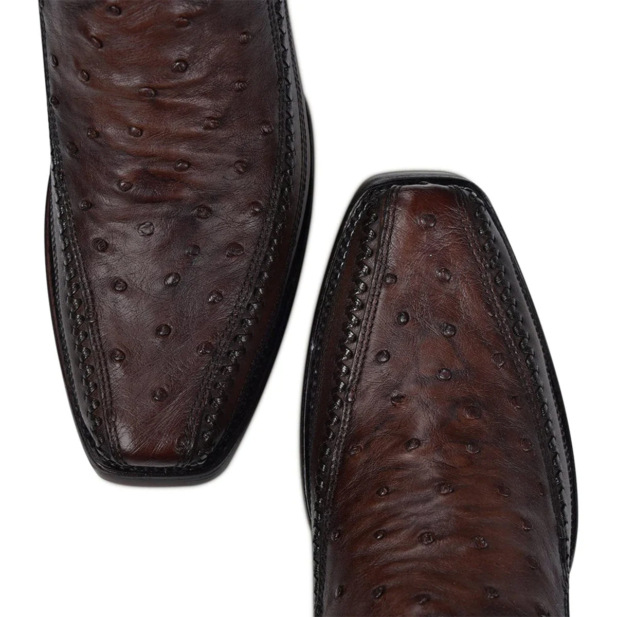 Brown Ostrich Zipper Boot - EE