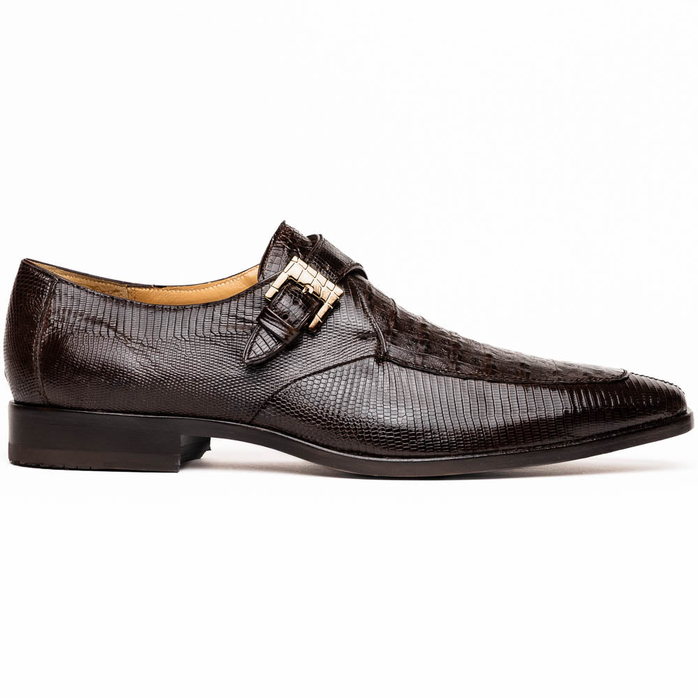 Marco Di Milano Toluca Men's Shoes Brown Exotic Crocodile & Lizard Monk Strap - 8