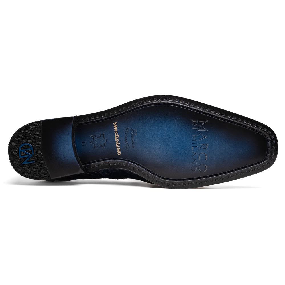 Marco Di Milano Trento Navy Men's Shoes Caiman Crocodile Slip-on Loafers - 8