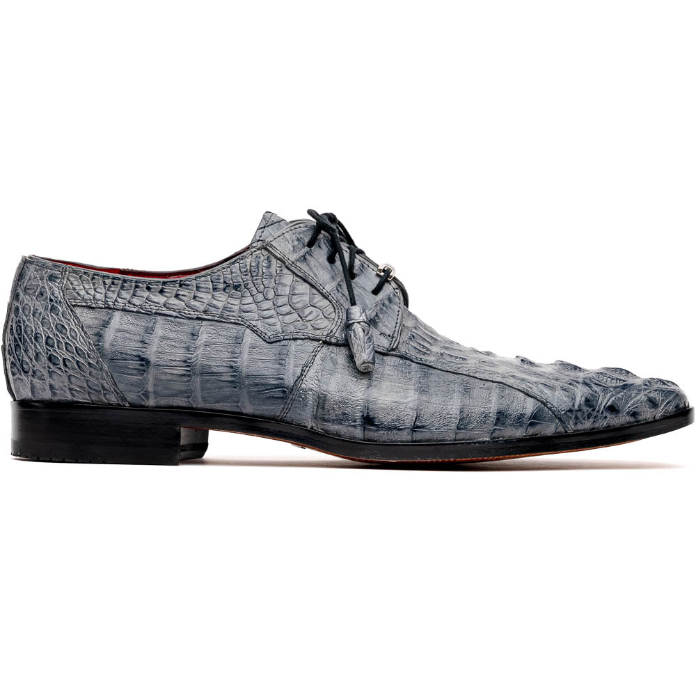 Marco Di Milano Tulum Gray Exotic Crocodile Derby Oxfords - 8.5