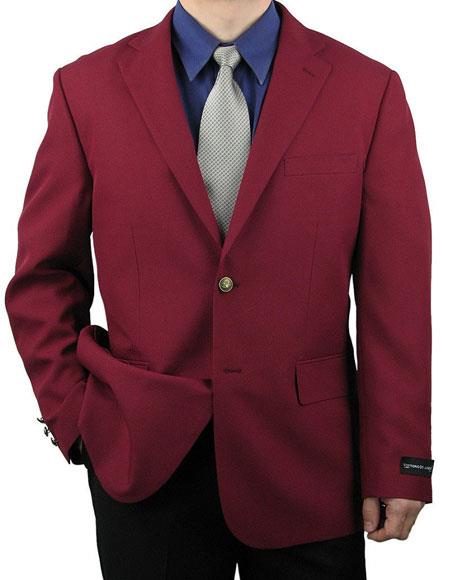 "Wholesale Mens Jackets - Wholesale Blazer - "Notch Lapel Burgundy Blazer - 52 Long