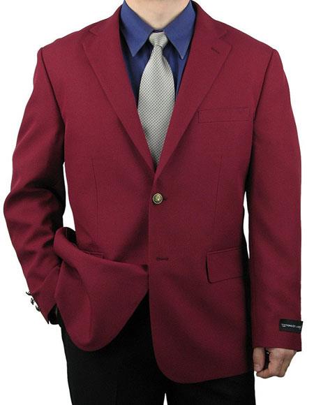 "Wholesale Mens Jackets - Wholesale Blazer - "Notch Lapel Burgundy Blazer