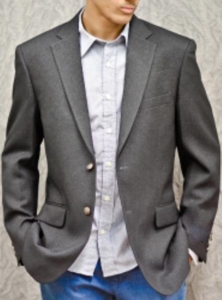 "Wholesale Mens Jackets - Wholesale Blazer - "Charcoal Grey Double Vented Blazer - 52 Long