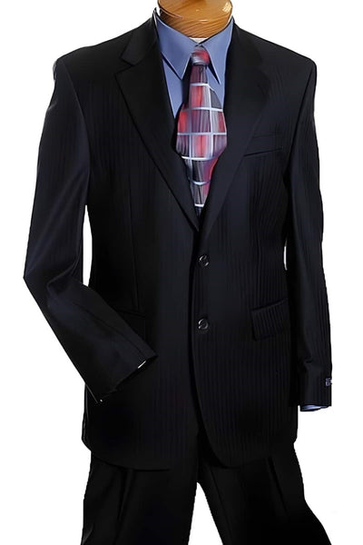Mens Big and Tall Linen Suits - Black Two-button Summer Fabric Suit