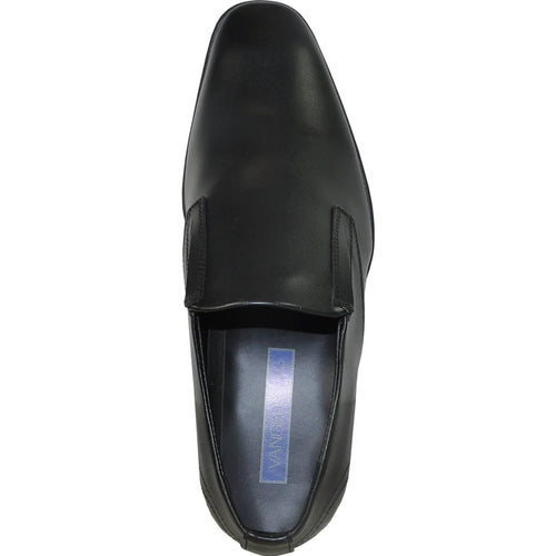 Bravo Mens Plain Pointy Square Toe Dress Loafer in Black - Men's Dress Shoes