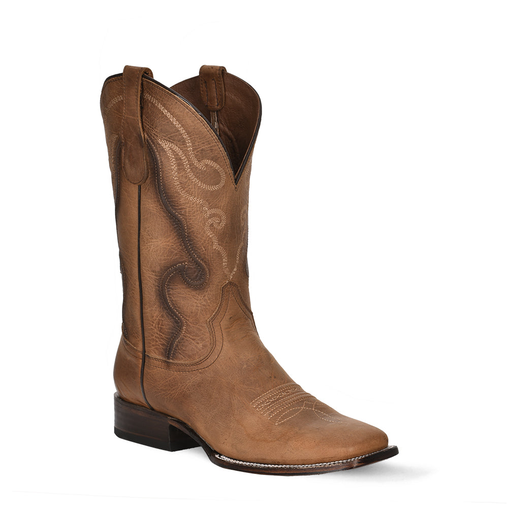 Circle G Tan Wide Square Toe Cowboy Boots - EE