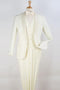 "Ivory Modern Fit Shawl Tuxedo - One Button Vested Mens Suit"