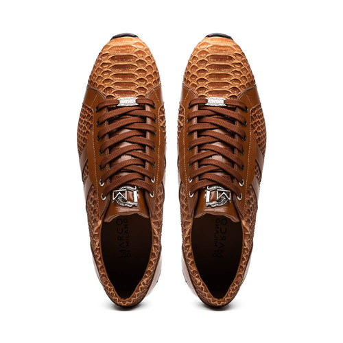 Marco Di Milano Verona Python & Calfskin Sneakers Honey