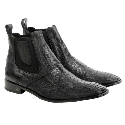 Vestigium Ostrich Leg Chelsea Boots Black - Black