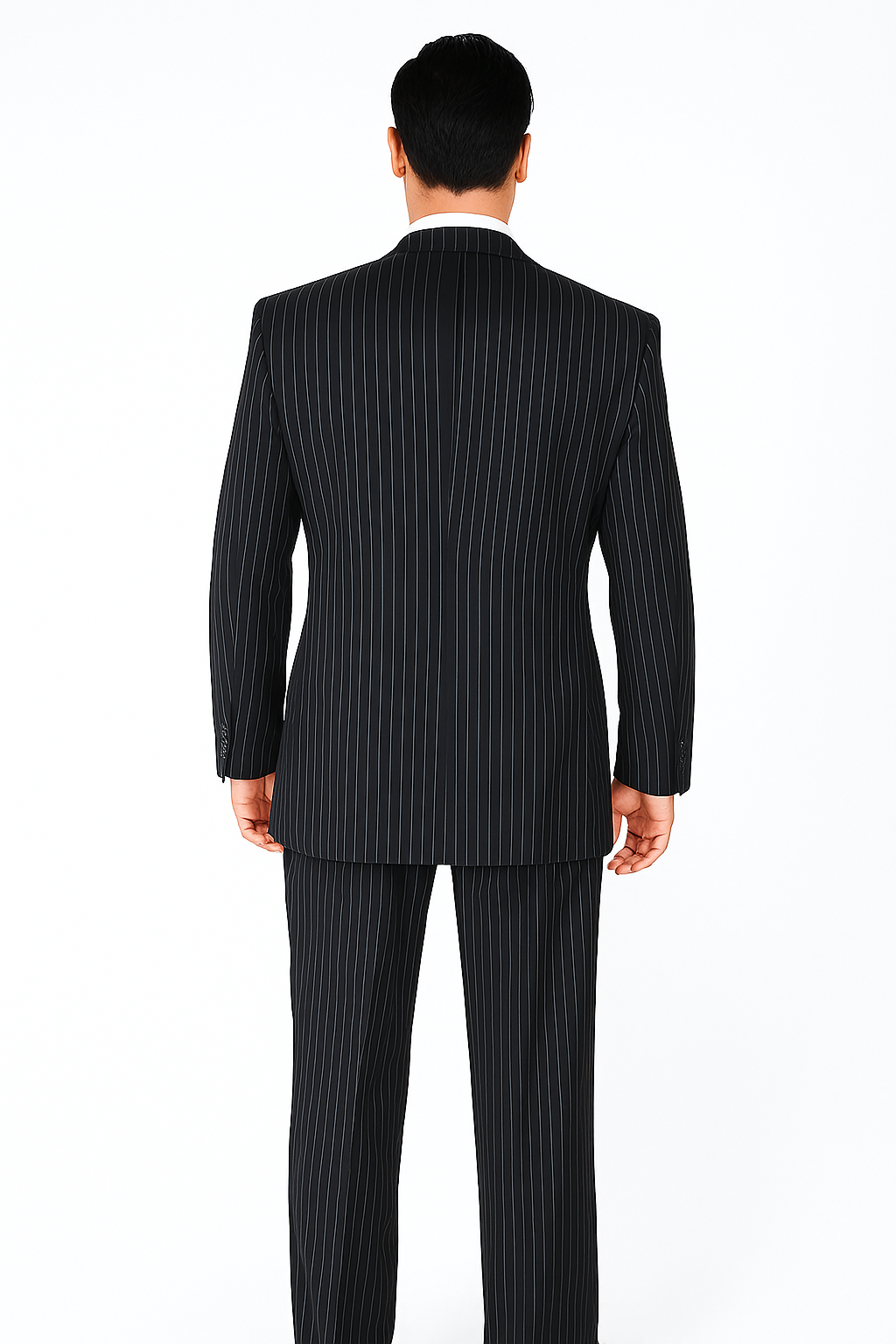 Vinci Men's 2 Piece Banker Pinstripe Double Breasted purple Suit Outlet - 38 Short Jacket+32 Waist Adjustable 28to34)(Height: 5 4 to5 7 )(Neck 15-16.5)S-M)