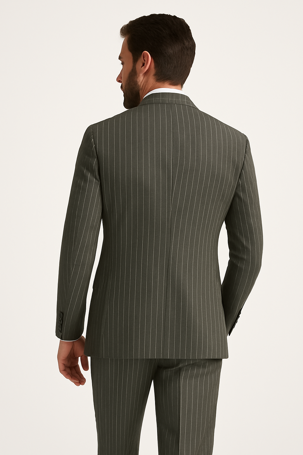 Vinci Men's 2 Piece Banker Pinstripe Double Breasted purple Suit Outlet - 38 Short Jacket+32 Waist Adjustable 28to34)(Height: 5 4 to5 7 )(Neck 15-16.5)S-M)