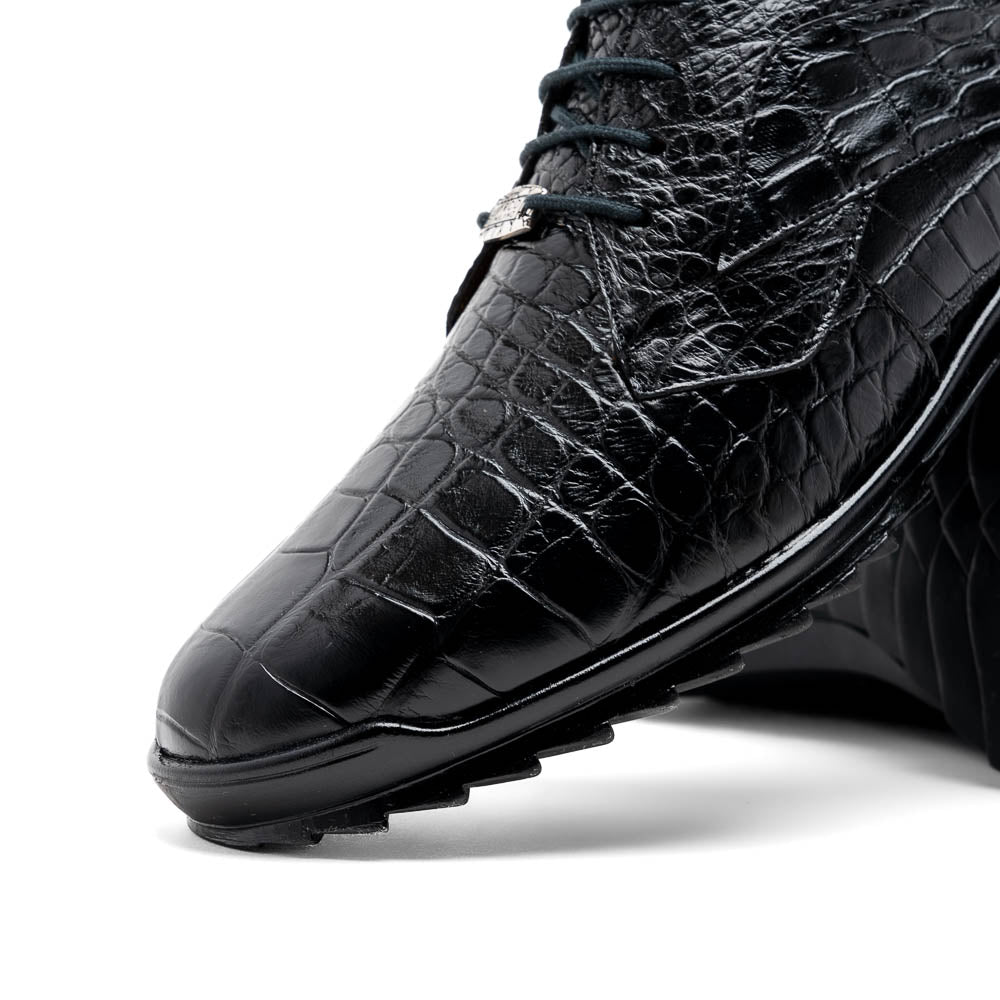Marco Di Milano Vulcan Black Alligator Sneakers - 8