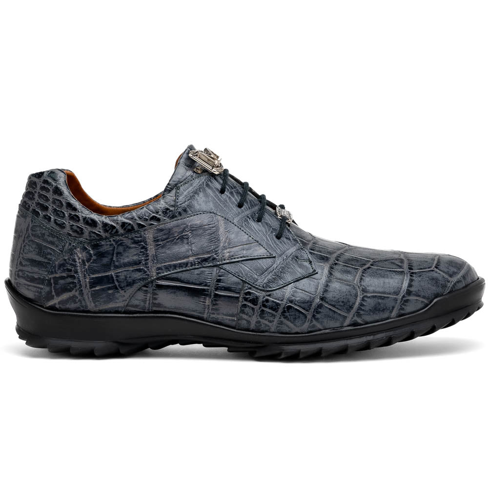 Marco Di Milano Vulcan Rustic Grey Alligator Sneakers - 8