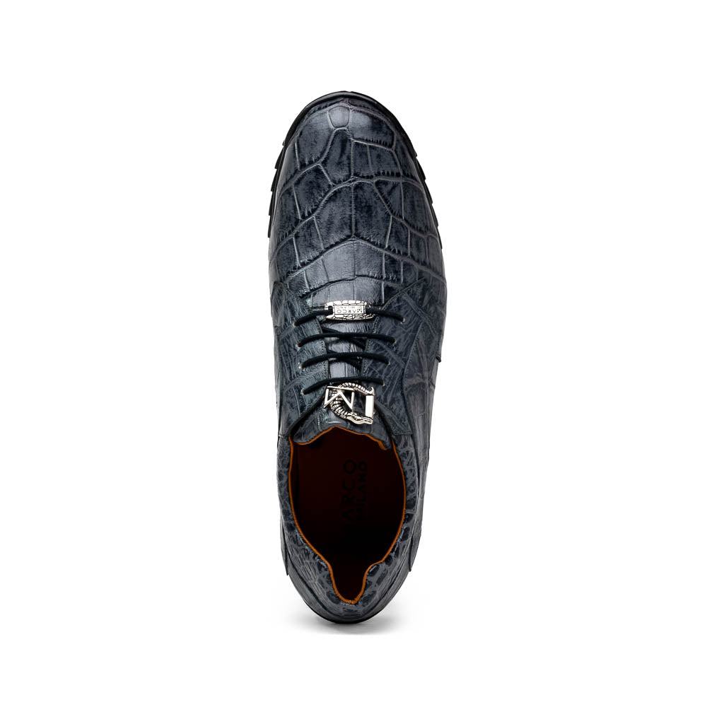 Marco Di Milano Vulcan Rustic Grey Alligator Sneakers - 8