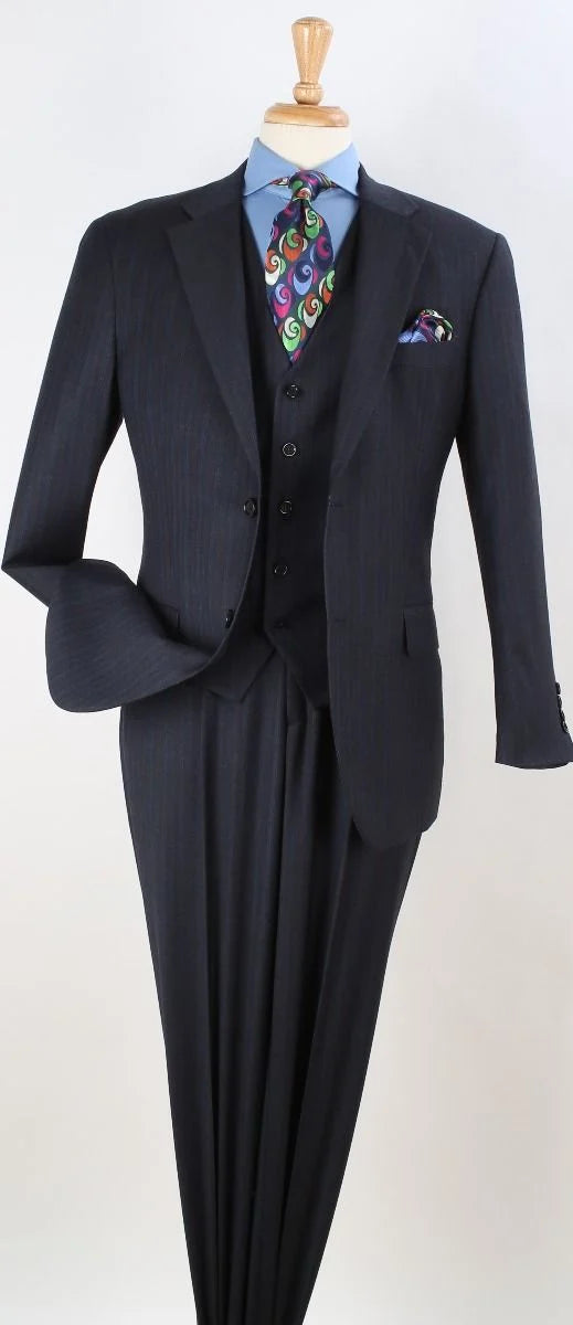 Style Apollo King Men's 100% Wool Suit Classic Executive Style - 38 Short Jacket+32 Waist Adjustable 28to34)(Height: 5 4 to5 7 )(Neck 15-16.5)S-M)