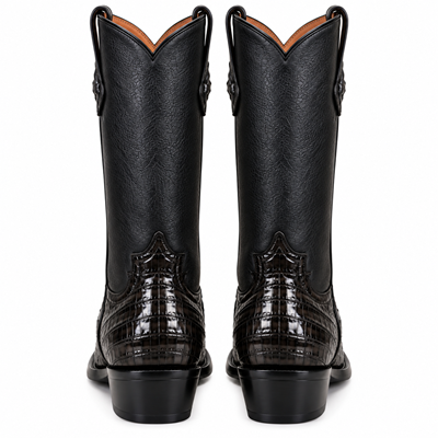 Western Alligator Skin Los Altos Boots Black Caiman Cowboy Dress Cowboy Boot Cheap Priced For Sale Online (EE) ~ World Best Alligator