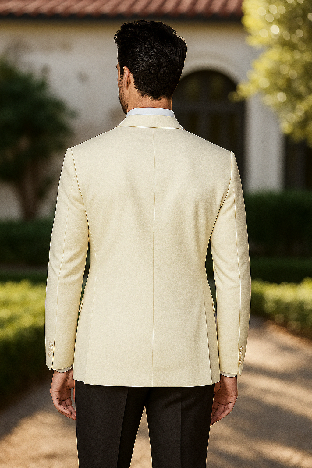 White Elegant Modern Fit Wool Sport Coat - 62 Regular