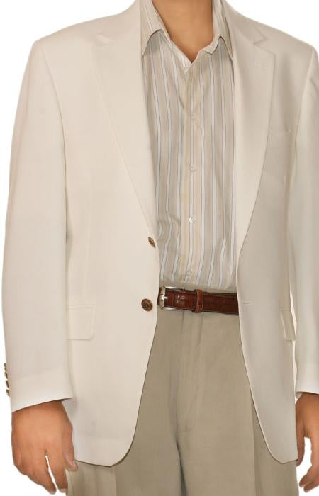 "Wholesale Mens Jackets - Wholesale Blazer - "White 2-button front Blazer - US 38 Short / EU 48 Short