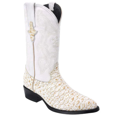 Mens White Diamond Boot Anteater Print Western Boots J-Toe