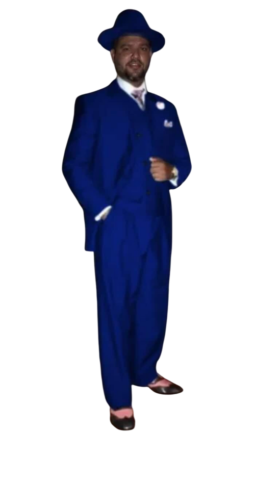 Wide Leg Pleated Pants Pants - 100% Wool Suit - Double Breasted Vest Peak Lapel - Classic Fit Suit - Vested Suit - Royal - New Arrival