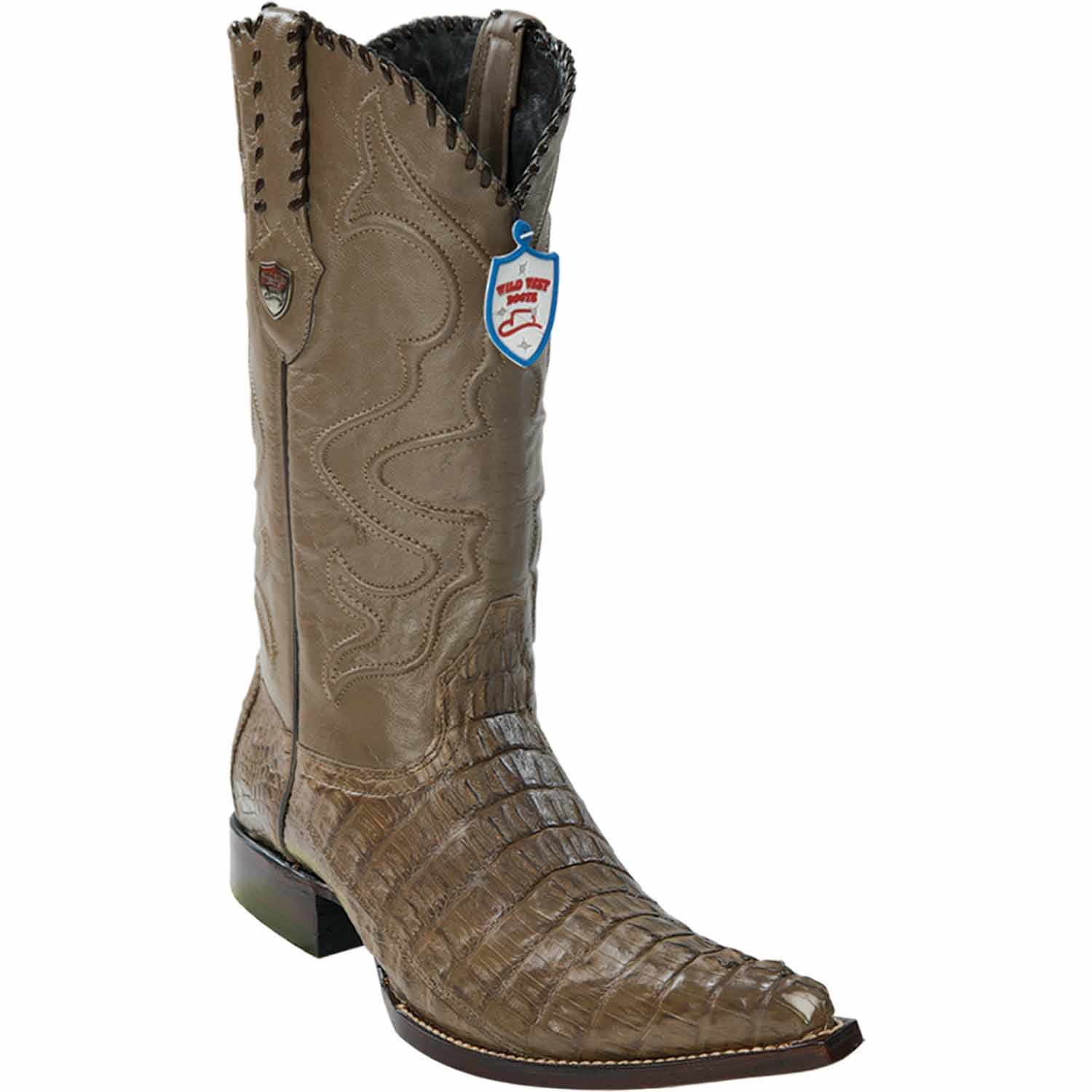 Men's Wild West Caiman Tail Skin 3X Toe Boots 29501-C - 6