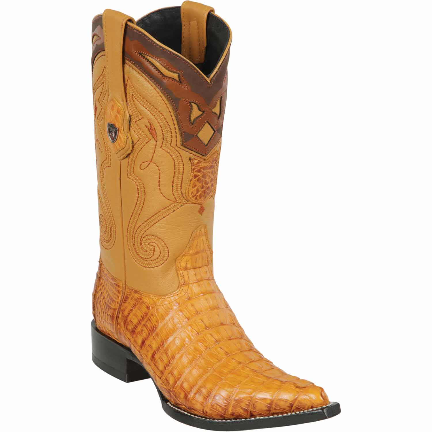 Men's Wild West Caiman Tail Skin 3X Toe Boots 29501-C - 6