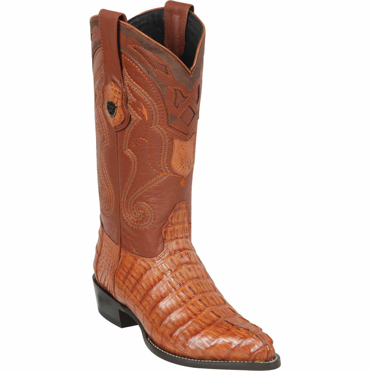 Men's Wild West Caiman Tail Skin J Toe Boots 29901-A - 6
