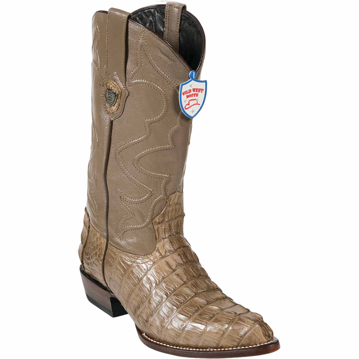 Men's Wild West Caiman Tail Skin J Toe Boots 29901-B - 6