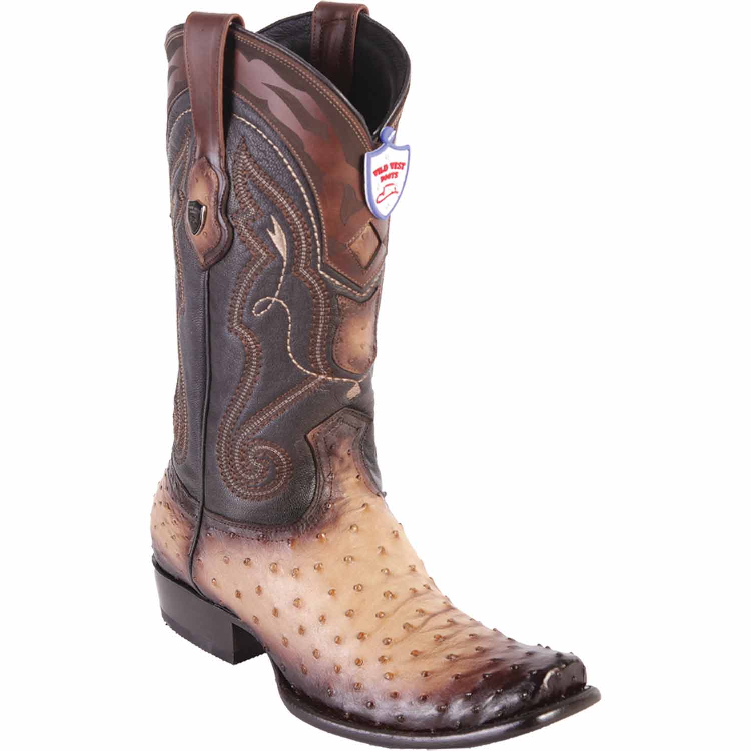 Men's Wild West Ostrich Skin Dubai Toe Boots 27903 - 6